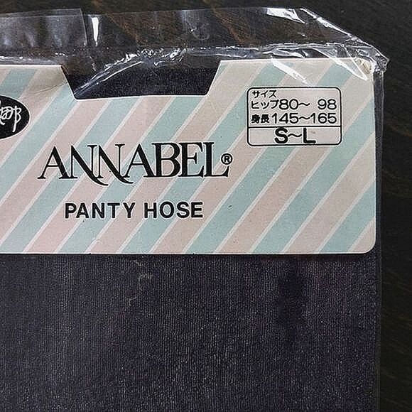 Japanese 80s deadstock sheer black seam detail pantyhose - Picture 5 of 8